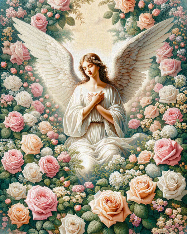 Malen nach Zahlen - Engel mit Blumen