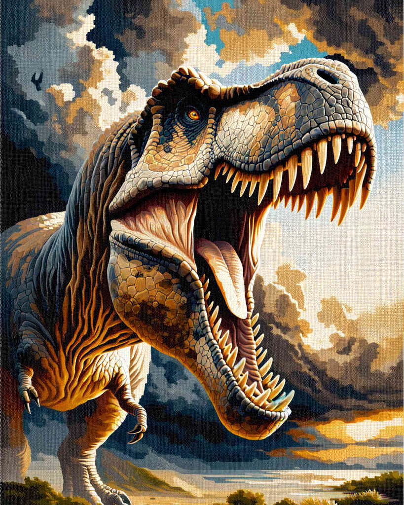 Malen nach Zahlen - Tyrannosaurus Rex Brüllt