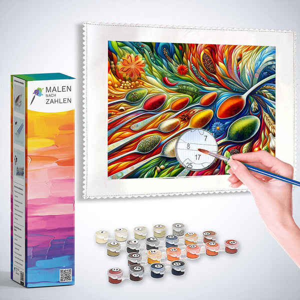 Malen nach Zahlen - Gewürzregenbogen