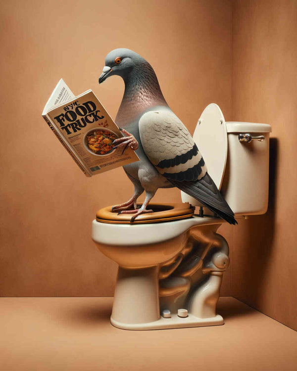 Malen nach Zahlen - Taube auf dem WC