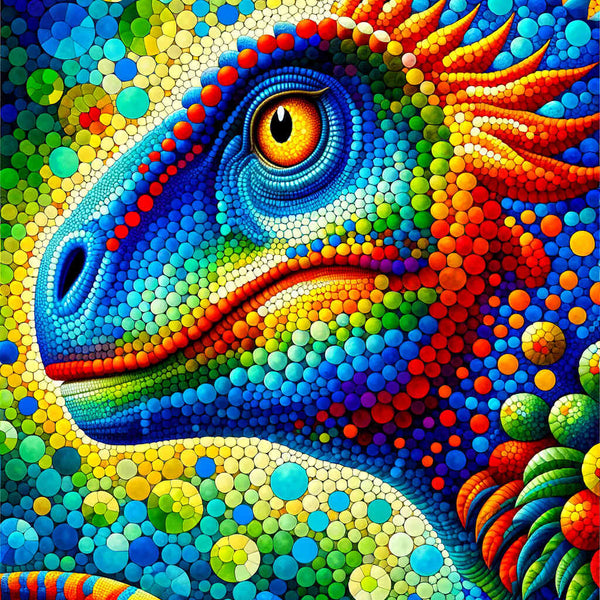 Malen nach Zahlen - Bunter Dinosaurier