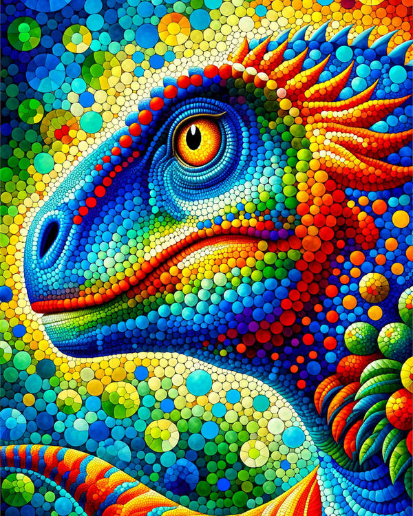 Malen nach Zahlen - Bunter Dinosaurier