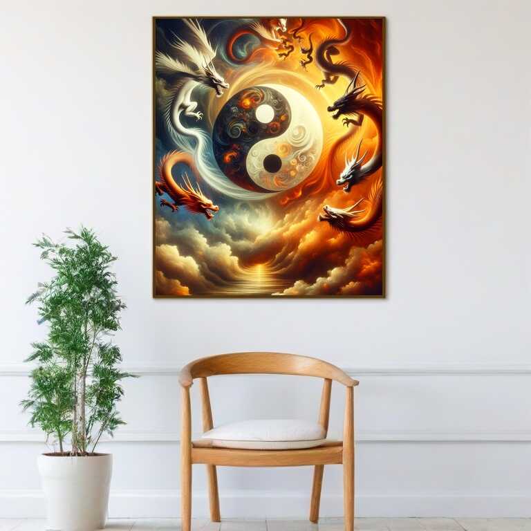 Malen nach Zahlen - Yin und Yang Drachen