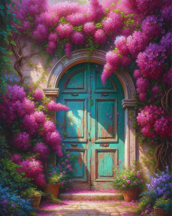 Malen nach Zahlen - Blumige Tür