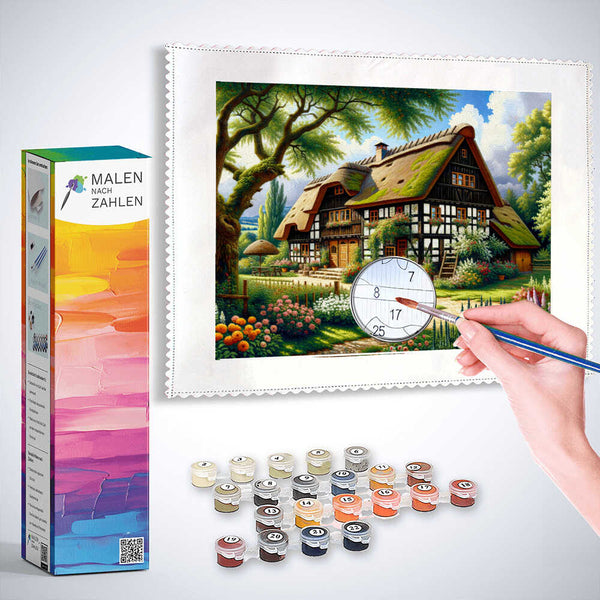 Malen nach Zahlen - Fachwerkhof