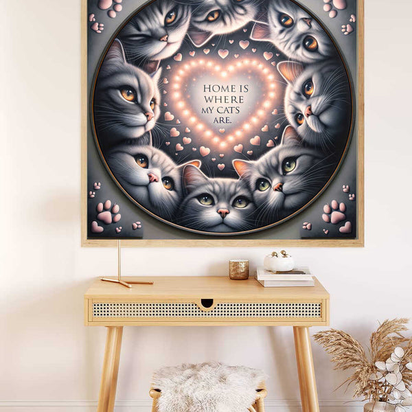 Malen nach Zahlen - Home is where my cats are