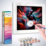 Paint by numbers kit - Seelenbegegnung im Farbrausch with vibrant colors and relaxing painting experience.