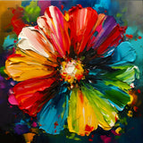 Colorful flower diamond painting on canvas from AB Diamond Painting - Bunte Blüte, showcasing vibrant and sparkling acrylic diamonds.