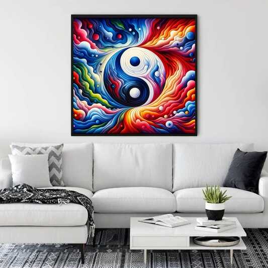 Malen nach Zahlen - Yin und Yang abstrakt