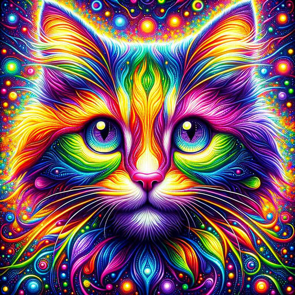 Malen nach Zahlen - Regenbogenkatze