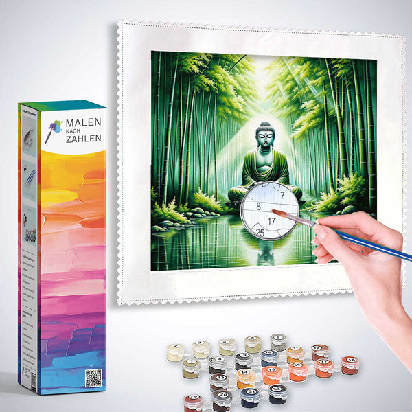 Malen nach Zahlen - Buddha am Fenster