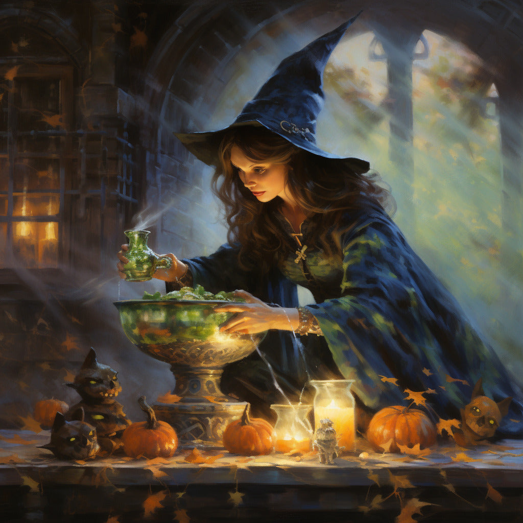 Malen nach Zahlen - Halloween-Zauberbrauen