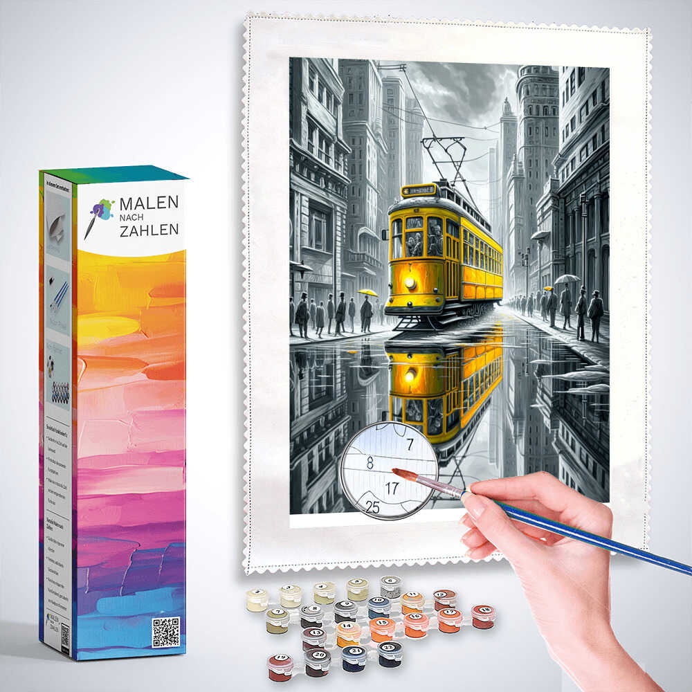 Malen nach Zahlen - Gelbe Tram