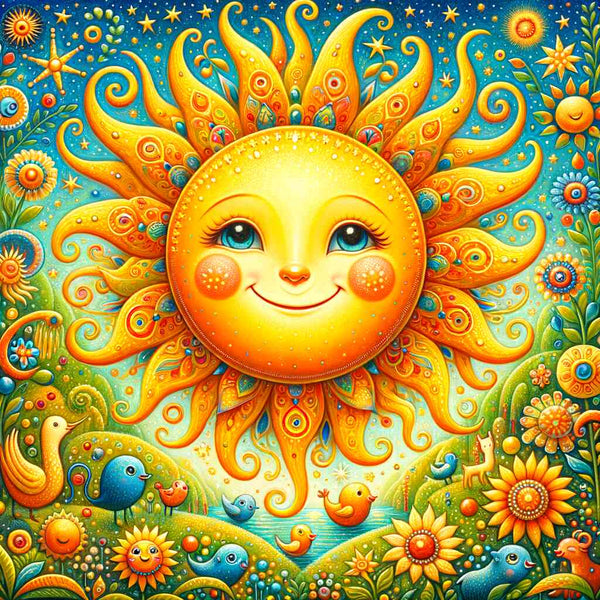 Malen nach Zahlen - Liebevolle Sonne