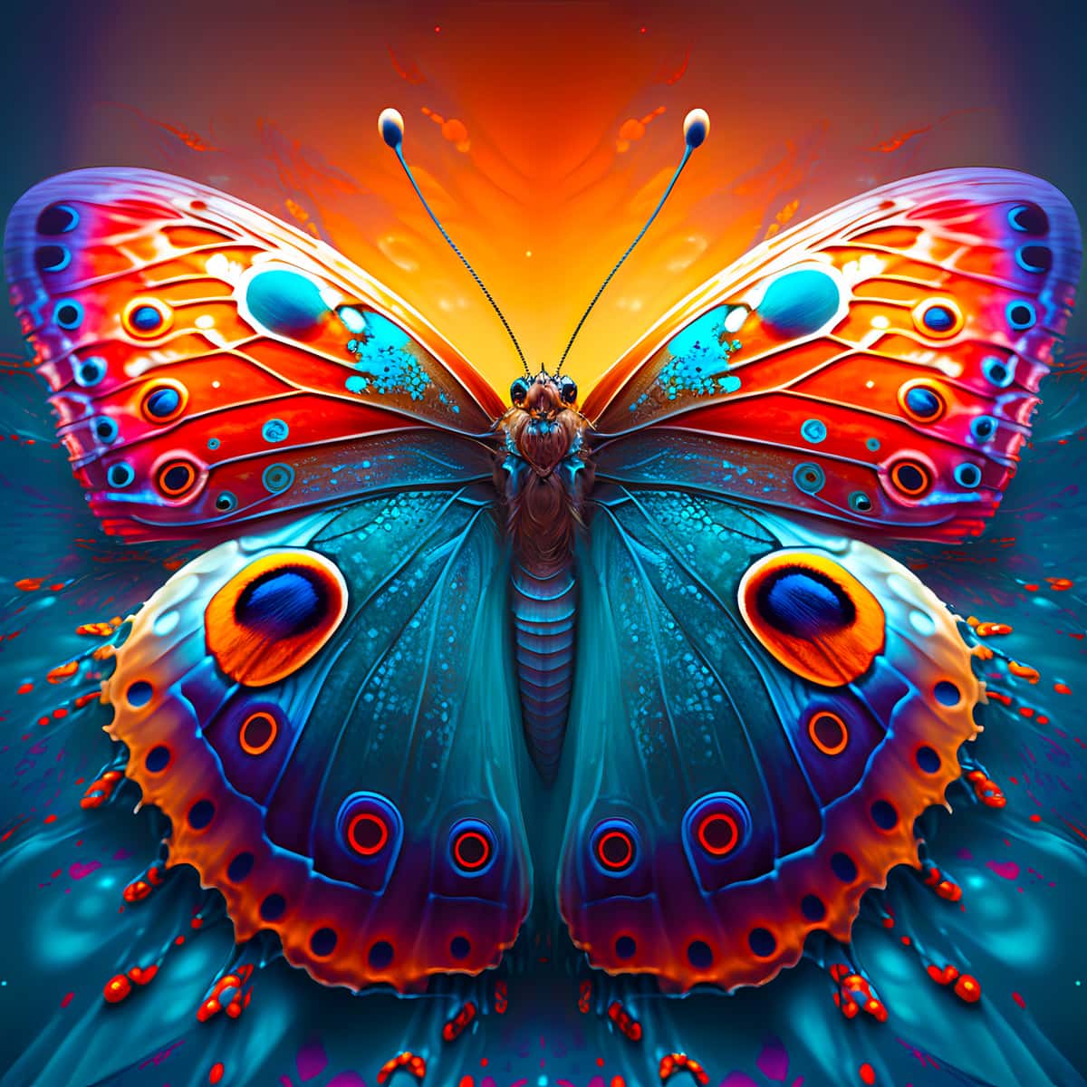 Vibrant butterfly with intricate patterns used in diamond painting kit - Schmetterlingsauge