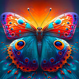 Vibrant butterfly with intricate patterns used in diamond painting kit - Schmetterlingsauge