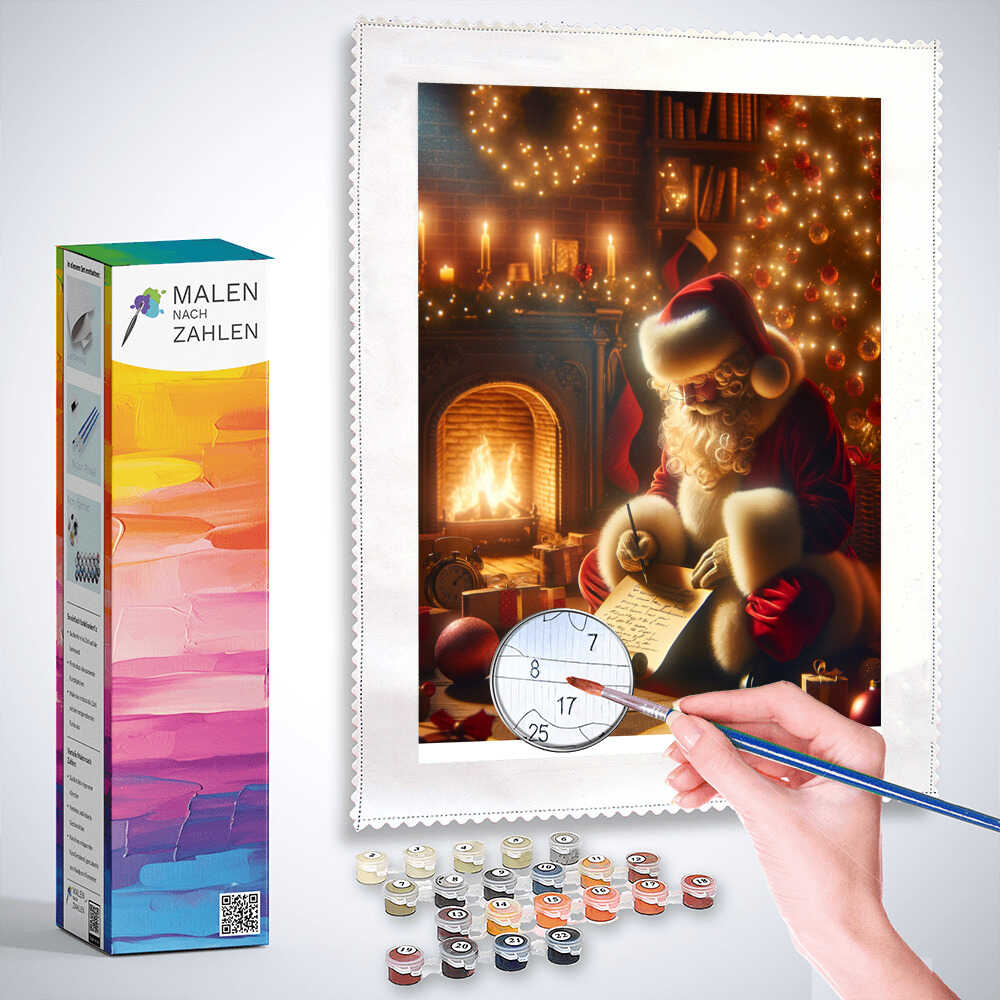 Malen nach Zahlen - Weihnachtsmannwunschzettel