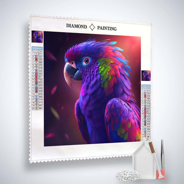 AB Diamond Painting Kit - Colorful Parrot on Canvas with Tools