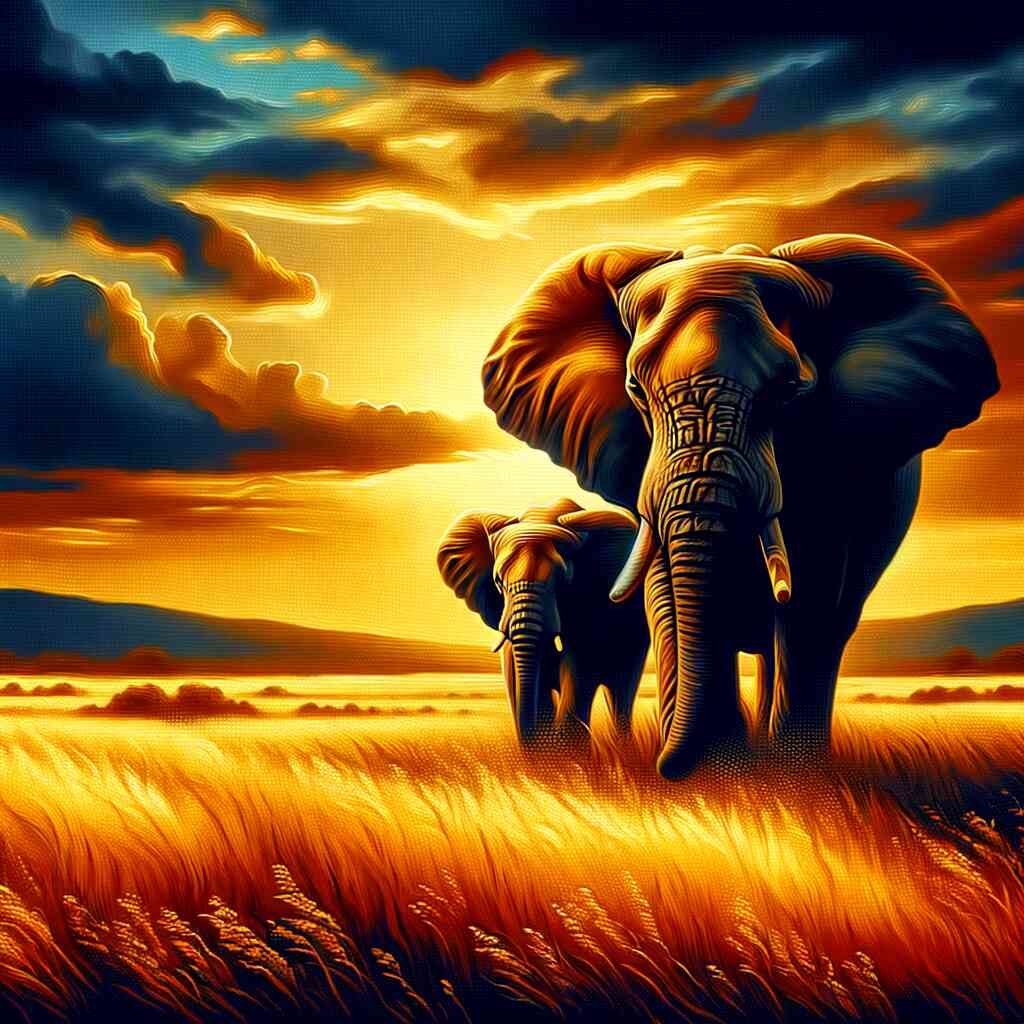 Malen nach Zahlen - Elefantenpaar Afrika