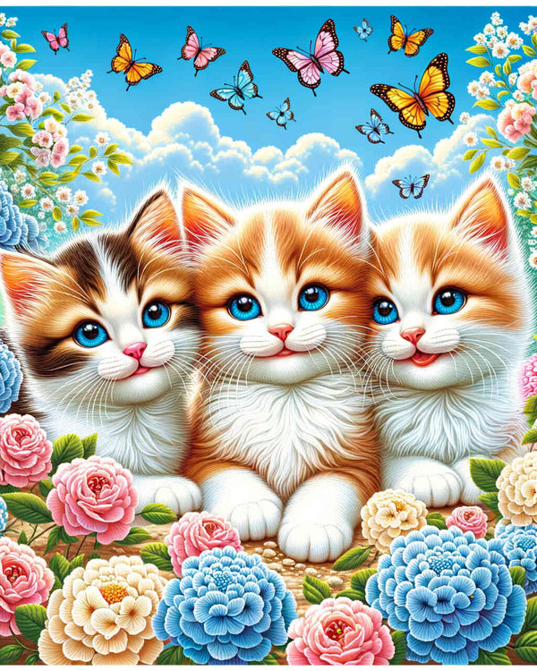 Malen nach Zahlen - Katzentrio