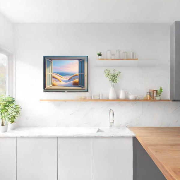 Malen nach Zahlen - Blick aus Fenster, Düne