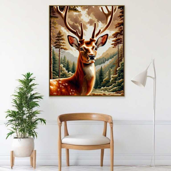 Hirsch in Brauntönen – Malen nach Zahlen