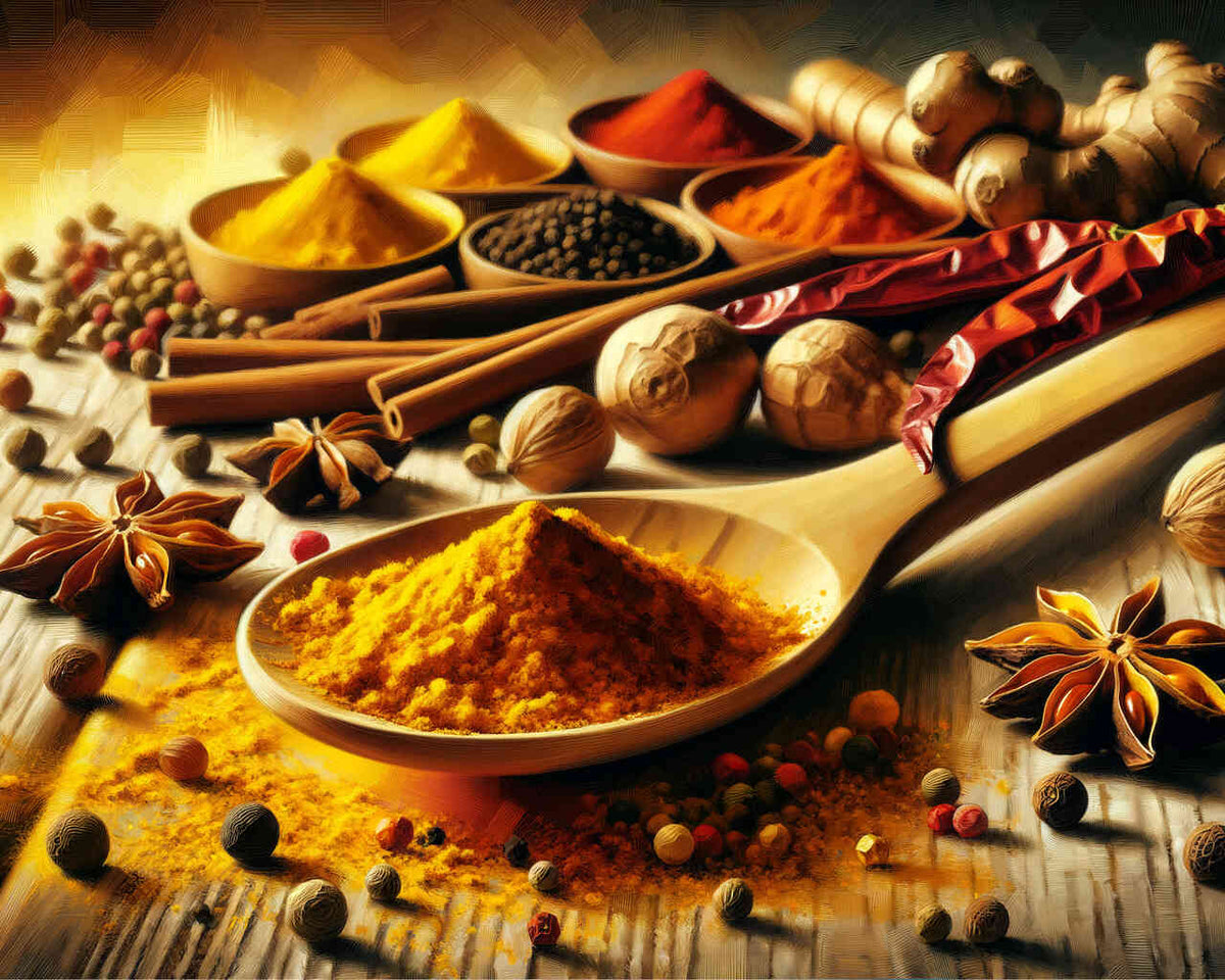 Malen nach Zahlen - Gewürze Holzlöffel