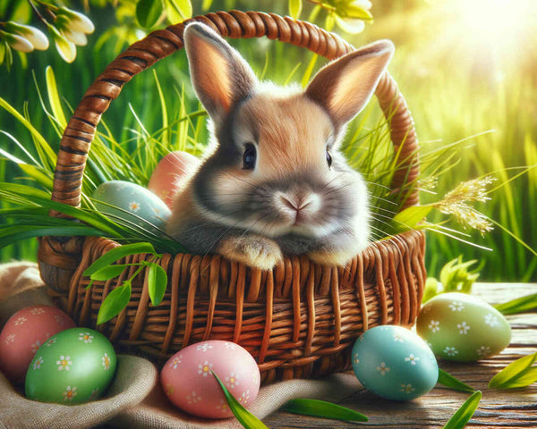 Malen nach Zahlen - Kaninchen in Korb