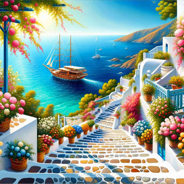 Malen nach Zahlen - Griechische Treppen