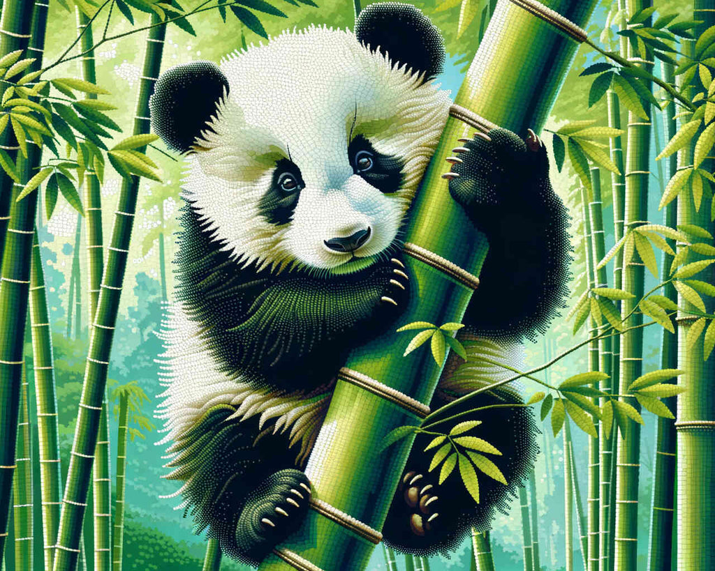 Malen nach Zahlen - Panda im Baum