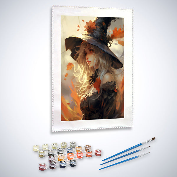 Malen nach Zahlen - Halloween Hexe