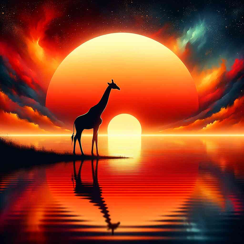 Malen nach Zahlen - Giraffe vor der Sonne