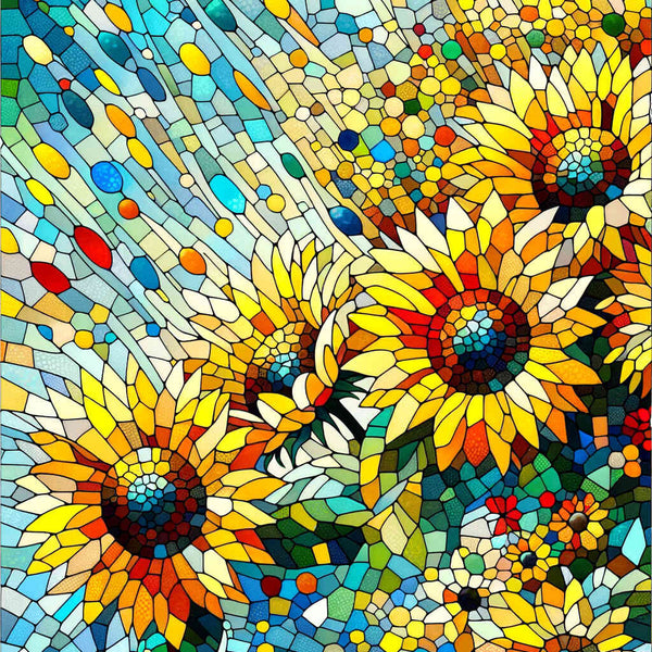 Malen nach Zahlen - Sonnenblumen Mosaik
