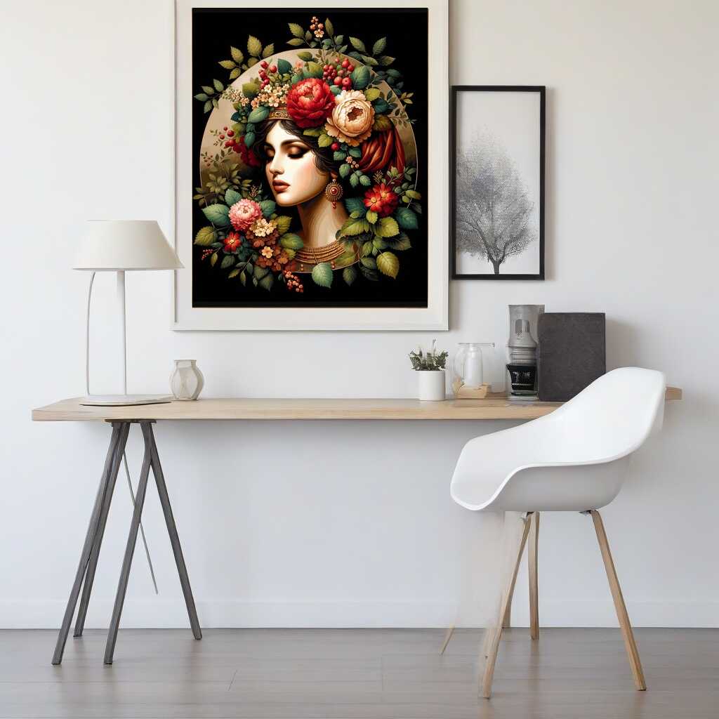 Malen nach Zahlen - Frau mit Blumenschmuck