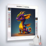 Diamond Painting Kit - Drachenland Little Dragon Design with Tools and Acrylic Diamonds
