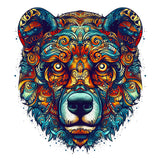 Diamond Painting Kit with Bear Design - Frontal View - Includes Art Canvas, Acrylic Diamonds, Tweezers, and Professional Setzstift
