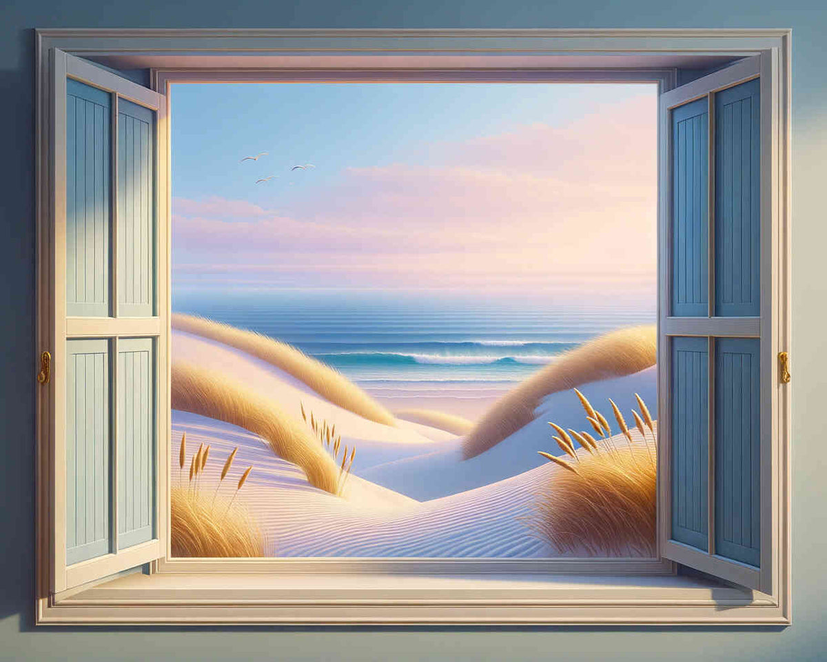 Malen nach Zahlen - Blick aus Fenster, Düne