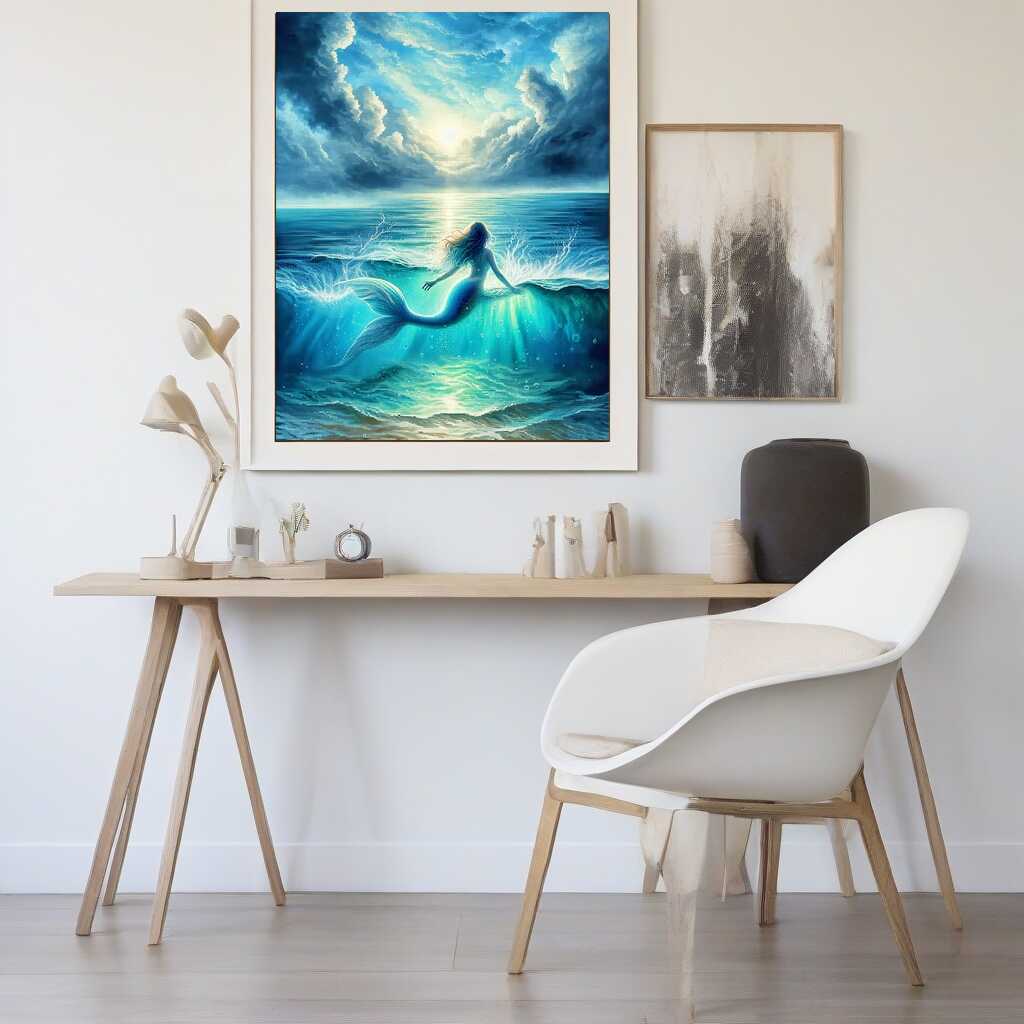 Meerjungfrau in Blau – Malen nach Zahlen