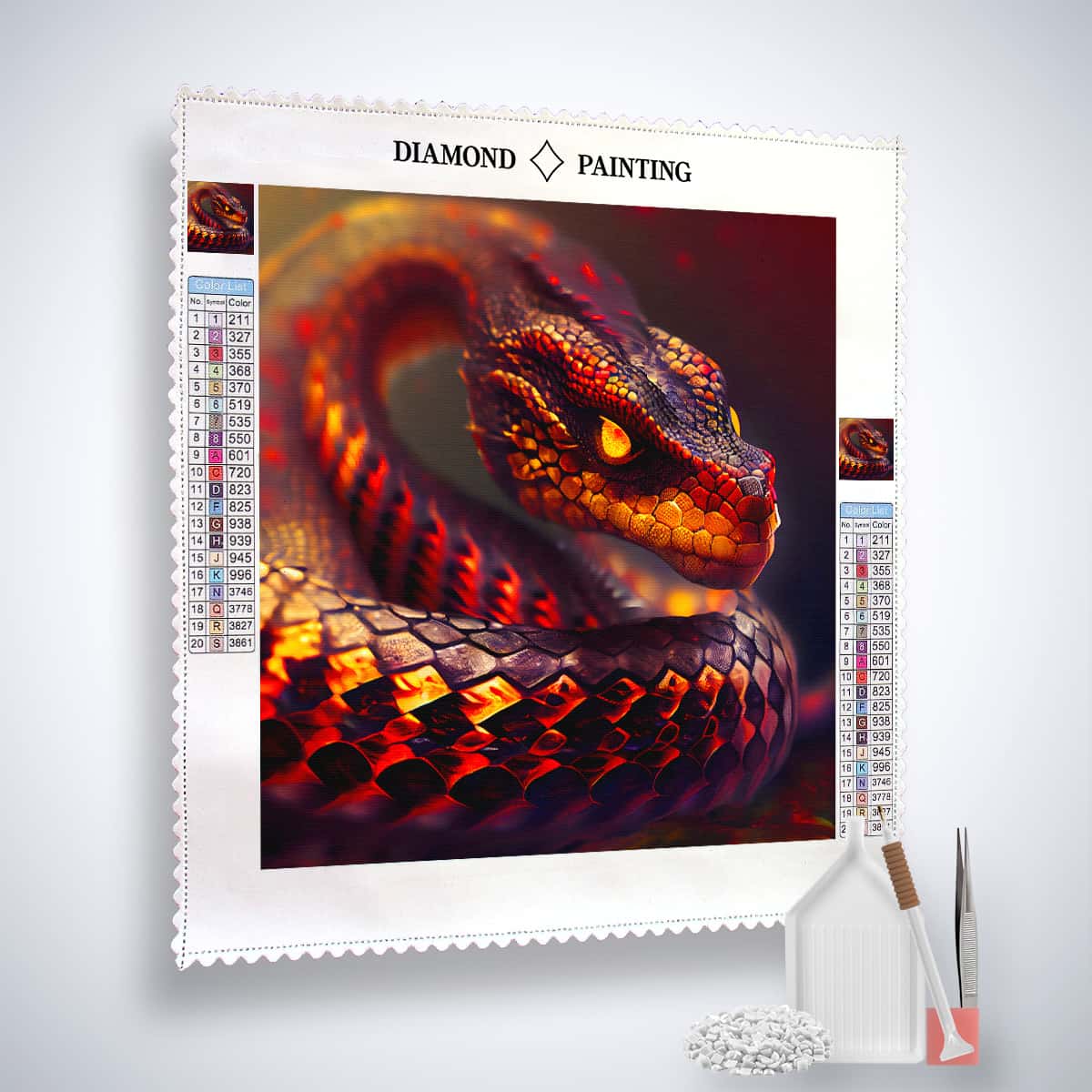 Diamond Painting Kit - Majestic Snake Design with Tools