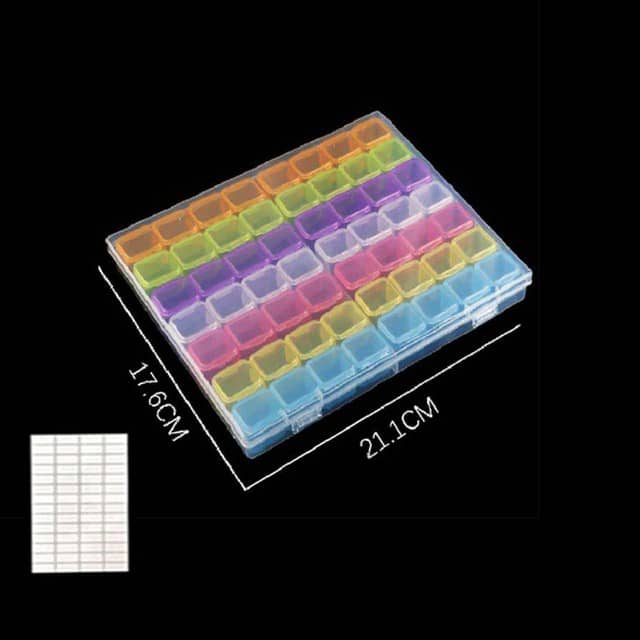 Diamond Painting Aufbewahrungsbox Standard, farbige Aufbewahrung mit 21,1 cm x 17,6 cm, ideal zur Organisation von Diamond Painting Zubehör.