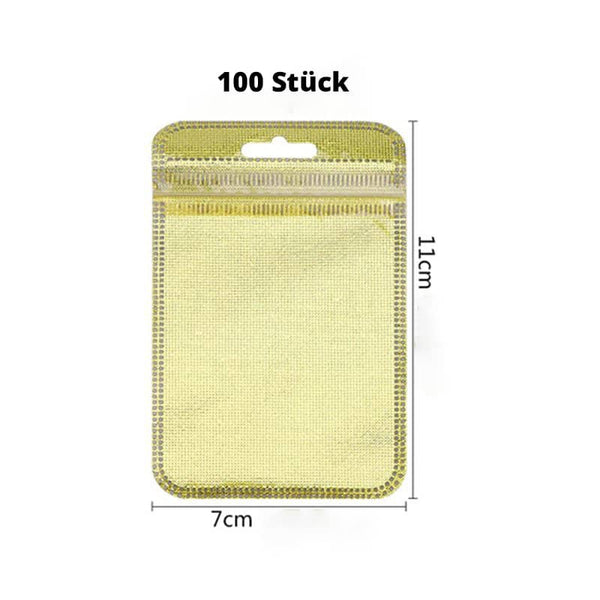 Goldene Aufbewahrungstaschen 100 Stück für Diamond Painting, 7x11cm