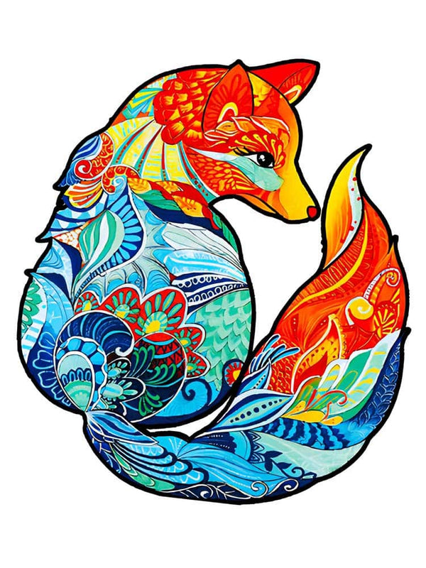 Holzpuzzle - Füchsin, Anmutig - hochwertige Leinwand - holzpuzzle