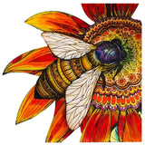 Holzpuzzle Biene lasergestanzt, detailreiches Design auf einer bunten Sonnenblume, umweltfreundliches Geschenk, nachhaltiges Holzspielzeug