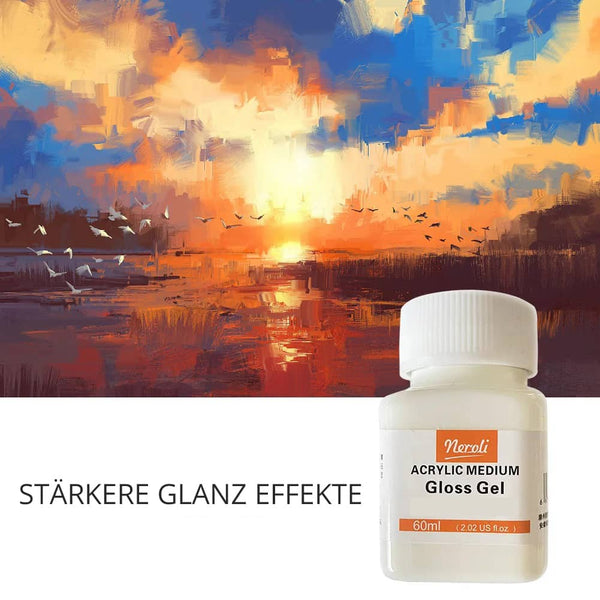 Spezial Versiegelung für malen nach Zahlen mit Glanzgel, verbessert die Brillanz und schützt Kunstwerke, 60ml Flasche vor Sonnenuntergang Hintergrund