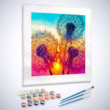 Malen nach Zahlen - Pusteblumen am Seeufer - hochwertige Leinwand - bestseller, blumen, neue_bilder, pusteblume, quadratisch, startbestseller