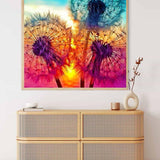 Malen nach Zahlen - Pusteblumen am Seeufer - hochwertige Leinwand - bestseller, blumen, neue_bilder, pusteblume, quadratisch, startbestseller