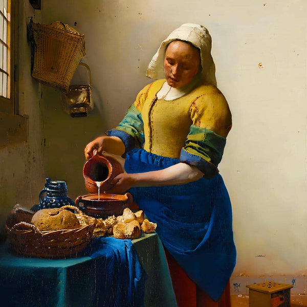 Malen nach Zahlen - Die Milkmaid, Vermeerstyle - hochwertige Leinwand - bekannte künstler, neue_bilder, quadratisch