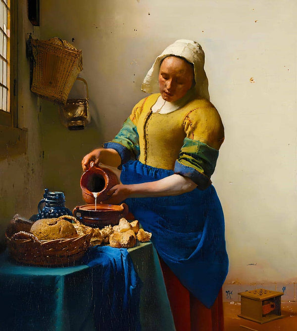 Malen nach Zahlen - Die Milkmaid, Vermeerstyle - hochwertige Leinwand - bekannte künstler, neue_bilder, quadratisch