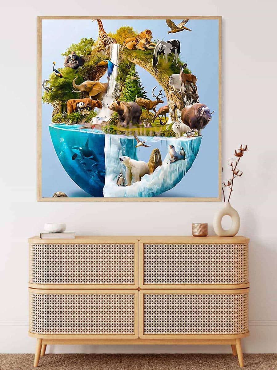 Malen nach Zahlen - Welt der Tiere - hochwertige Leinwand - bestseller, neue_bilder, quadratisch, tiere, welt