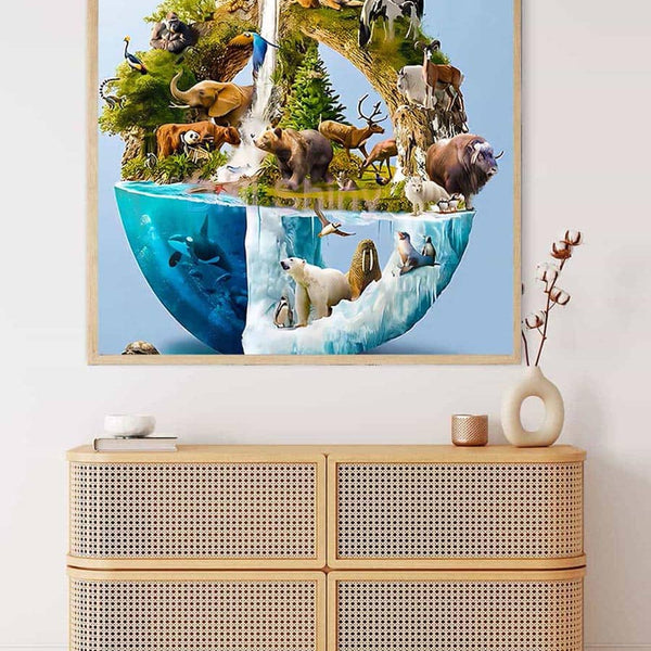 Malen nach Zahlen - Welt der Tiere - hochwertige Leinwand - bestseller, neue_bilder, quadratisch, tiere, welt